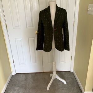 Elegant Olive Blazer with Pattern